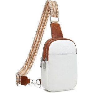 Trendy Sling Bag for Women, PU Leather Crossbody Fanny Pack for Travel & Hiking